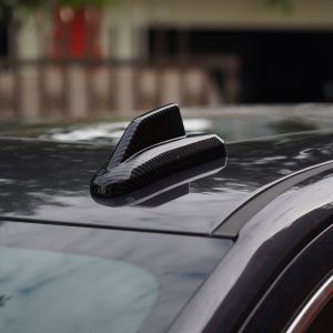 Carbon Fiber Shark Fin Shape Roof Antenna Cover Decor Trim for 2019-2025 Chevy Silverado